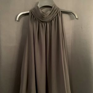 Vince Camuto flared black, silk sleeveless blouse